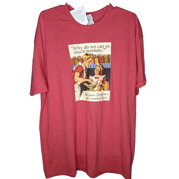NEW Gildan Womens XL Tshirt Zombies Canning Mother Daughter Funny P2P 22" - Picture 1 of 6
